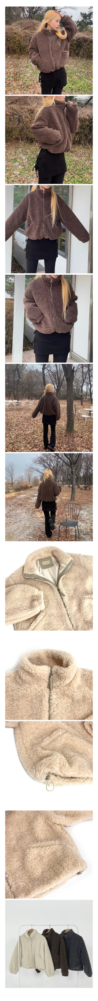 Rok Fluffy Fur Zip-Up Jumper