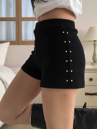 High-waisted Minimal Shorts with Double Button Detail