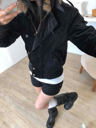 High-waisted Minimal Shorts with Double Button Detail