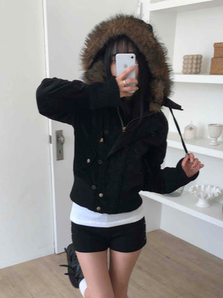 High-waisted Minimal Shorts with Double Button Detail