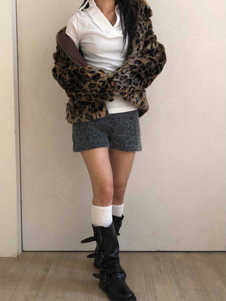Vintage Wool Blend Tweed Shorts