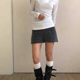 Vintage Wool Blend Tweed Shorts