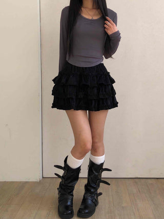 Daily See-through Sheer Round Neck Slim Long Sleeve T-shirt
