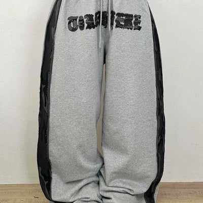 Campus Lettering Contrast Line Wide Training Pants