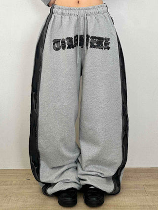 Campus Lettering Contrast Line Wide Training Pants