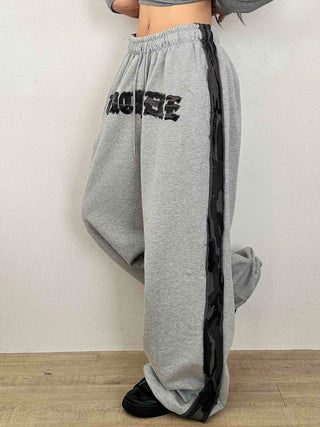 Campus Lettering Contrast Line Wide Training Pants