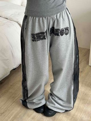 Campus Lettering Contrast Line Wide Training Pants
