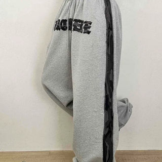 Campus Lettering Contrast Line Wide Training Pants