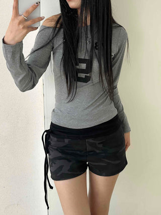 Unique Cut-Out Shoulder Slim Fit Daily T-shirt