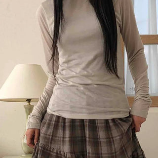 Soft Daily Slim Fit Round Long Sleeve T-shirt