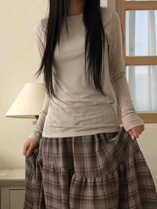 Soft Daily Slim Fit Round Long Sleeve T-shirt