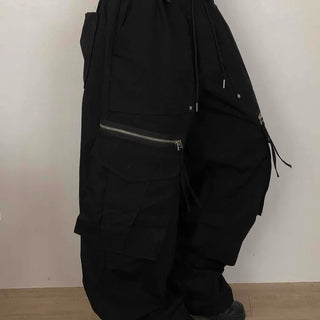 Military Multi-Zipper Balloon Fit Cargo Jogger Pants