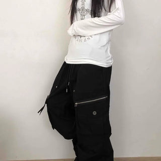 Military Multi-Zipper Balloon Fit Cargo Jogger Pants