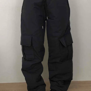 Street Cargo Pocket Padded Balloon Wide Elastic Pants