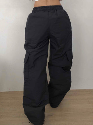 Street Cargo Pocket Padded Balloon Wide Elastic Pants
