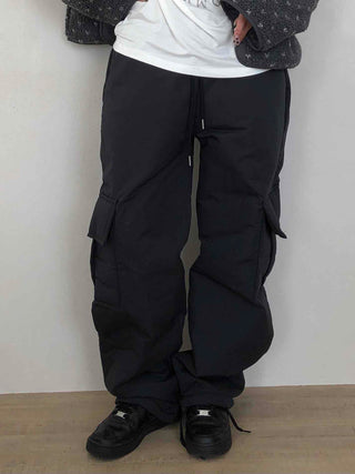 Street Cargo Pocket Padded Balloon Wide Elastic Pants