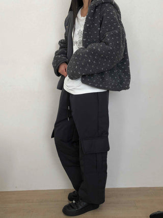 Street Cargo Pocket Padded Balloon Wide Elastic Pants