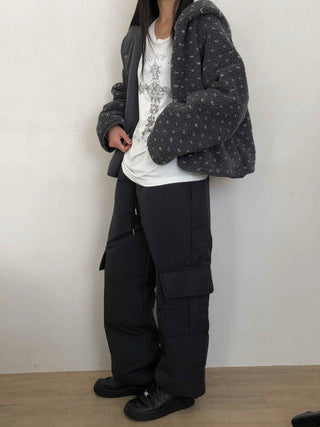 Street Cargo Pocket Padded Balloon Wide Elastic Pants