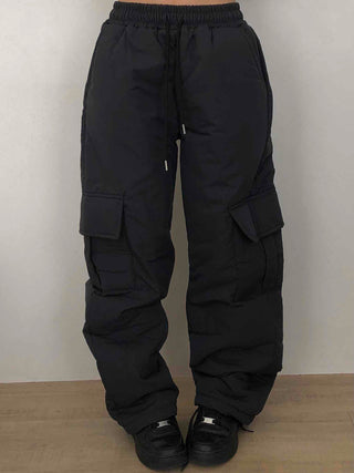Street Cargo Pocket Padded Balloon Wide Elastic Pants
