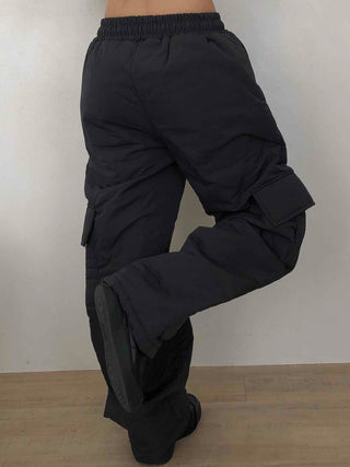 Street Cargo Pocket Padded Balloon Wide Elastic Pants