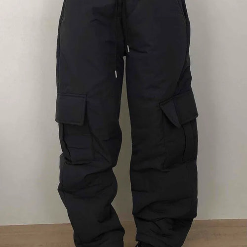 Street Cargo Pocket Padded Balloon Wide Elastic Pants