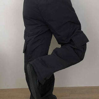 Street Cargo Pocket Padded Balloon Wide Elastic Pants