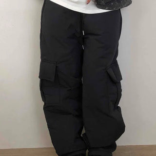 Street Cargo Pocket Padded Balloon Wide Elastic Pants
