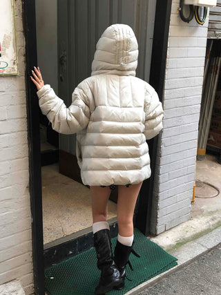 Hooded Oversized Lightweight Short Padded Jacket