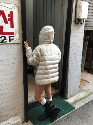 Hooded Oversized Lightweight Short Padded Jacket