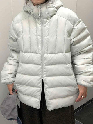 Hooded Oversized Lightweight Short Padded Jacket