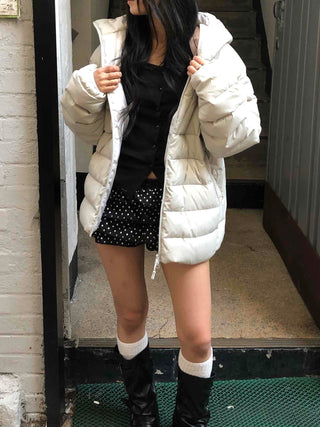 Hooded Oversized Lightweight Short Padded Jacket