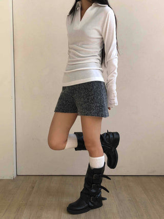 Tennis Collar Layered Sporty Long Sleeve Tee