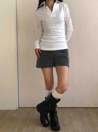 Tennis Collar Layered Sporty Long Sleeve Tee
