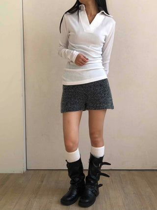 Tennis Collar Layered Sporty Long Sleeve Tee