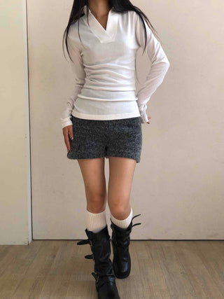 Tennis Collar Layered Sporty Long Sleeve Tee