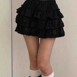 Shirred Tiered Frill Mini Skirt