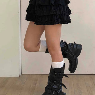 Shirred Tiered Frill Mini Skirt