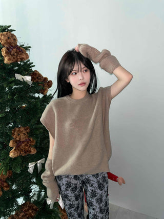 Rose Pattern Semi-Wide Elastic Waist Straight Pants