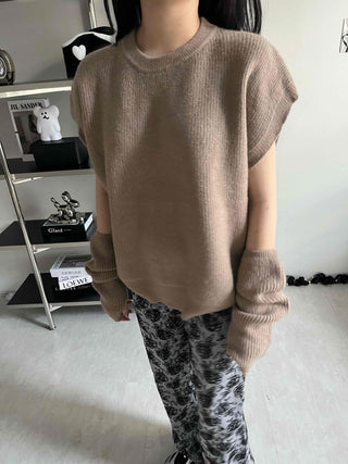Rose Pattern Semi-Wide Elastic Waist Straight Pants