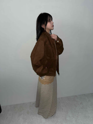 Color Mix Elastic Banded Striped Maxi Skirt