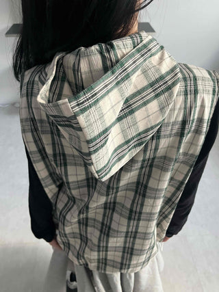 Vintage Check Zip-up Vest