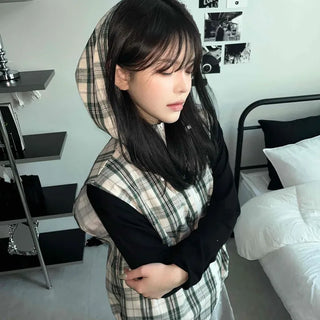 Vintage Check Zip-up Vest