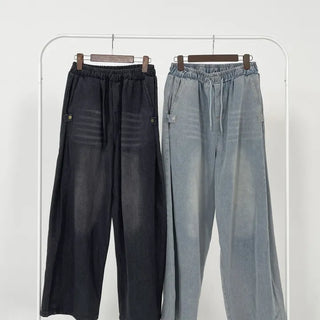 Montauk Side Pintuck Elastic Denim Pants