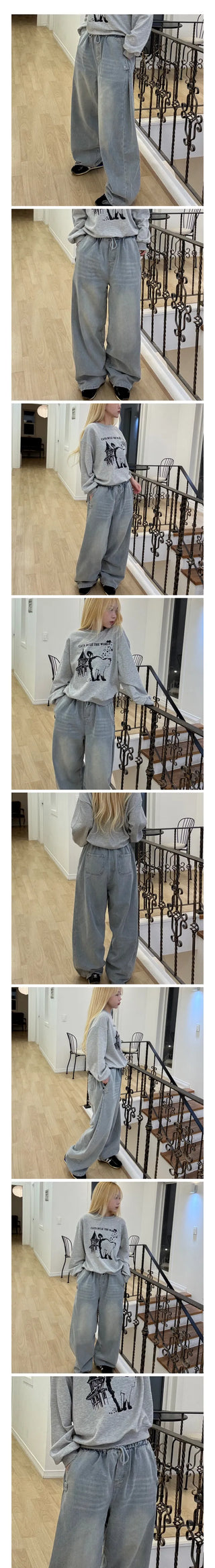 Montauk Side Pintuck Elastic Denim Pants