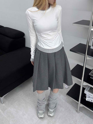 Edgy Color Block Layered Look Long Sleeve T-shirt