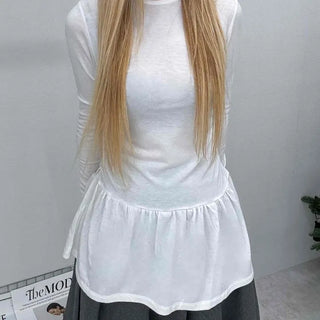 Flare Shirred Waist Frill Ruffle Mini Dress