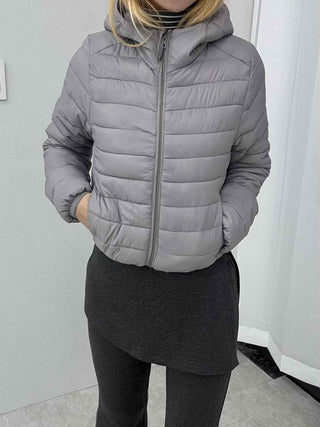 Athleisure Standing Neck Crop Lightweight Short Padded Jacket
