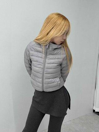 Athleisure Standing Neck Crop Lightweight Short Padded Jacket
