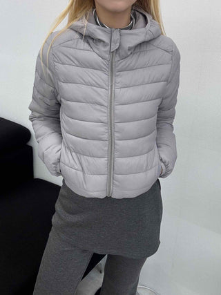 Athleisure Standing Neck Crop Lightweight Short Padded Jacket