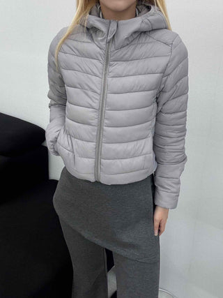 Athleisure Standing Neck Crop Lightweight Short Padded Jacket